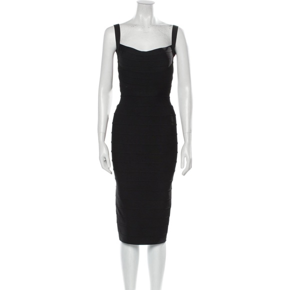 Iconic Vintage Herve Leger Bombshell Marilyn Monroe-Style Bandage Midi Dress, XS - Picture 2 of 6